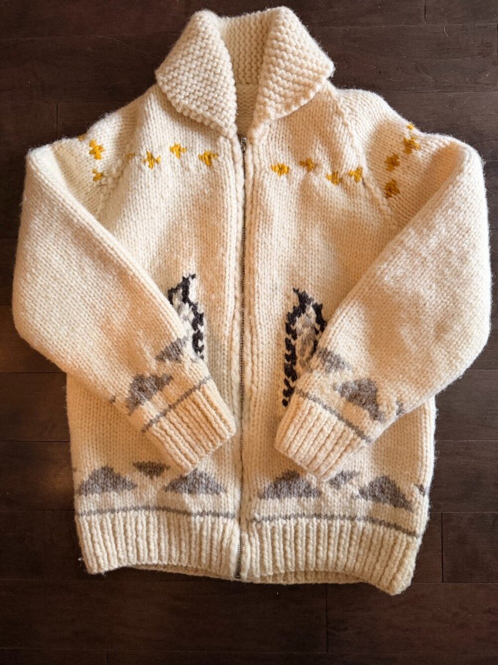 Handmade Cowichan Style Sweater with Owl Design